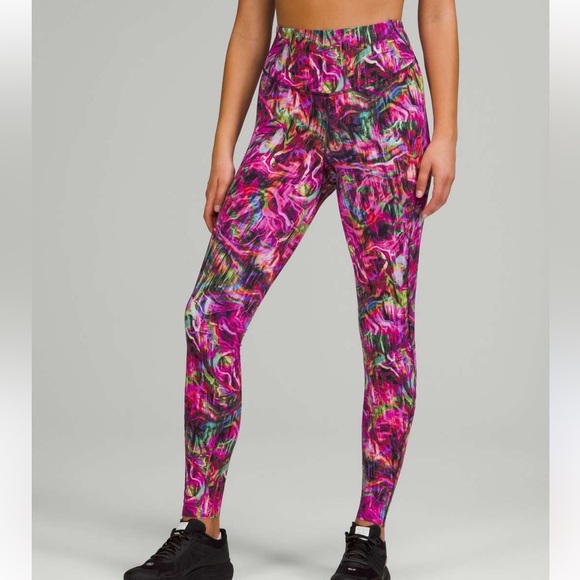 Lululemon Base Pace High-Rise Tight leggings - Hyper Flow Pink Multi size 18 - Picture 1 of 14